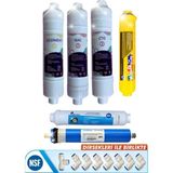 Liberti Kapalı Kasa 12 Inç Su Arıtma Cihazı Filtresi 6 Aşamalı 80 Gpd King Membranlı Inline Seti