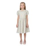Liberty Kumaş Kız Çocuk Bebe Yakalı Çiçek Desenli Elbise 4 Yaş (104 cm)