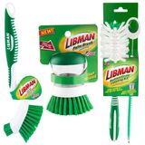 Libman Şişe ve Bulaşık Fırçası Seti | Mutfak Kullanımı için Temizleme Fırçaları | Hasır Fırça | Yemekler için Ovma Fırçaları | Büyük İş Mutfak Fırçası | Palmiye Ovma Fırçası | 3 Farklı Fırça ve Hasır