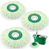 Libman Tornado için 3 Paket Paspas Kafası Değiştirme, Libman ile Uyumlu, Değiştirmesi Kolay, Makinede Yıkanabilir, Yeşil ve Beyaz