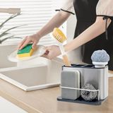 LIBODOUR Kurutma rafı sünger tutucu mutfak lavabo organizatör lavabo caddy sünger tutucu paslanmaz çelik mutfak aksesuarları raf bulaşık fırçası yıkayıcı sabunluk tepsisi