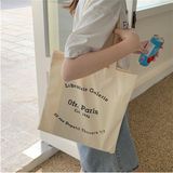 Librairie Galarie Tasarım Kitap Çantası, Tote Bag, Bez Çanta, Alışveriş Çantası - 10D-Krem