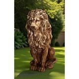 Libre Design Dekoratif 53 cm Kahverengi Aslan Heykeli Ev Balkon Bahçe Dekorasyon Bohem Biblo Heykel