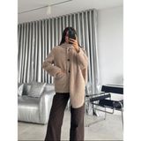 Libreprive Atkılı Astarlı Kadın Peluş Ceket – Düğmeli, Cepli, Oversize Kışlık Üst Mont - 0019-Bej