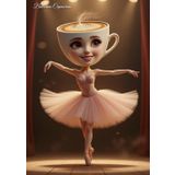 Libreta de Ballerina Capuccina: Cuaderno A4 Cuadriculado 5x5 con margen