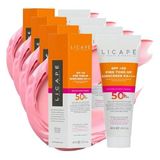 Licape Yüksek Korumalı Pink Güneş Kremi – SPF 50 Renk Tonu Eşitleyici ve Aydınlatıcı Yüz Güneş Kremi – Suya Dayanıklı, Nemlendirici ve Cilt Bariyerini Destekleyici – 40 ml (4 paketi)