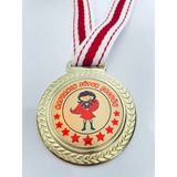 Lider Baskı 1 Adet Haftanın Süper Kız Çocuğu Madalyası - Dijital Baskılı Madalya - 5,5 x 5,5 cm - Altın