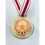 Lider Baskı 5 Adet Yıldızlı Başarı Madalyası - Dijital Baskılı Madalya - 5,5 x 5,5 cm - Altın