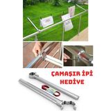 Lider Group Alüminyum Balkon Küpeşte Çamaşır Askısı - Kurutmalık Çamaşır Ipi Hediye