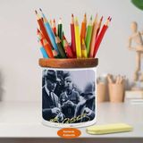 Lider Mustafa Kemal Atatürk Ahşap Seramik Kalemlik-s410 - Renkli