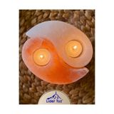 lider tuz Doğal Himalaya Tuzu Mumluk Ying Yang Şekilli Dekoratif Mumluk | Meditasyon, Yoga ve Ev Dekorasyonu