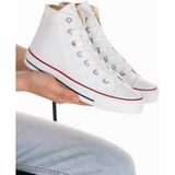 Lideral Günlük Keten Rahat Bilekli Uzun Convers Sneaker Spor Ayakkabı - 001 - Beyaz