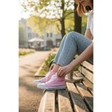 Lideral Pembe Kadın Çocuk Spor Ayakkabı Convers Model Uzun Bilekli Sneaker