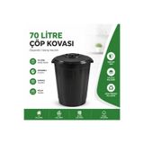 LİDERAMBALAJ07 70 Litre Kapaklı Çöp Kovası Plastik Çöp Kovası Büyük Boy Dayanıklı Çöp Kovası Ev Ofis Bahçe Mutfak Çöp Kutusu