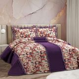 Lidoma Home Vıolet Cıft Kısılık Yatak Ortusu - 260 x 270 cm - Bej - Mor