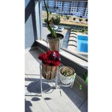 Lidya Luxury Concept Beyaz 3 Hazneli Metal Bitki Standı/Çiçeklik - 18 cm Saksı Uyumlu - 70 cm Yükseklik