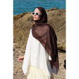 Lidya Şal Moda Kaşmir Neo Pamuk Şal Yumuşak Doklulu Acı Kahve (75 X 185 )