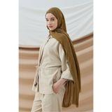 Lidya Şal Moda Kaşmir Neo Pamuk Şal Yumuşak Doklulu Koyu Bronz (75 X 185 )