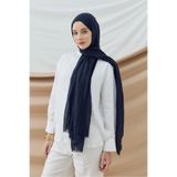 Lidya Şal Moda Kaşmir Neo Pamuk Şal Yumuşak Doklulu Lacivert (75 X 185 )