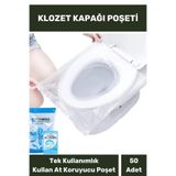 Lidyacottone Klozet Kapak Örtüsü Pratik Kullanımlı Hijyenik Klozet Kapağı Poşeti Avm Halka Açık Tuvalet 50 Adet