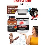 Lidyada Black Lion + Dr.maxman Sertleştiricili Geciktiricili Büyütücülü Etkili Erkek Performans Arttırıcılı Set - 1 Paket