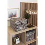 Lidyahan Store Kapısı Bohe Kapaklı Kutu Raf Organizer Düzenleyici Sepet Mini (2 Adet)