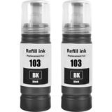 Lidyahan Store Mürekkep Epson 103 Mürekkep Şişeleri Çoklu Paket L1110 L1210 L1250 L3100 L3101 L3110 L3111 L3116 L3150 L3151 L3156 L3160 ile Uyumlu L321 L320 L3211 (2'li Paket, Siyah×2)