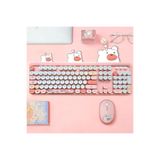 Lidyahan Store Sevimli Ayıcık Desenli Kablosuz Klavye & Mouse Set, Türkçe Q Klavye, Numerik Tuş Takımı, Renkli Yuvarlak Tuşlar