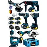 Lieber German 21v 6Lı Makina Seti Hilti Somun Sıkma Taşlama Daire Testere Dekupaj Darbeli Matkap