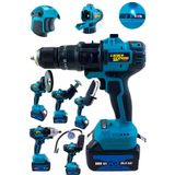 Lieber German 21Volt 3Ah 6Lı Set Şarjlı Matkap Testere Tilki Kuyruğu Taşlama Somun Sökme Lastik Şişirme