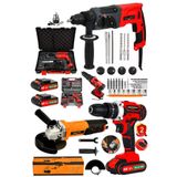 Lieber German 3Lu Pro Set Kirici Delici Matkap + 115Mm Avuc Taslama & 27 Parca Akulu Vidalama Matkap