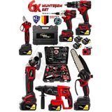 Lieber German 6lı Set Bl Motor Kırıcı Delici 1000 W Akülü Güç ile Taşlama ve Matkap İşlemleri