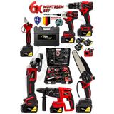 Lieber German 6Lı Set Bl Motor Kırıcı Delici +Taşlama + Matkap + Somun Sıkma Dal Budama & Dal Makası