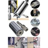 Lieber German Alman Chrome Vanadium Çelik 7-19 mm Ats Akıllı Çok Amaçlı Lokma Aparatı Seti Üniversal Anahtar - Gri