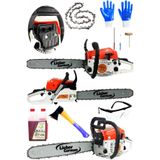 Lieber German Ctk0709 Çift Egzozlu Tam Profesyonel 2.1 Hp 52 Cc Ağaç Odun Dal Kesim Benzinli Ağaç Motoru