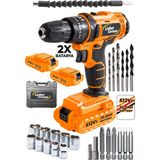 Lieber German EQS Teknoloji 512 VF 25 Ah 27 Parça Titanyum Motor 2X Akülü Şarjlı Vidalama Matkap