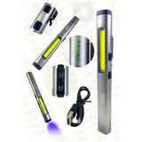 Lieber German Lieber German Arm 450 Lümen Şarjlı Mıknatıslı Ultra Viyole Mor Işıklı Şarjlı LED Lamba Kalem Tipi El Feneri 450 Lümen Kalem El Feneri