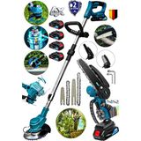 Lieber German Lm-S 21 Volt 4x Akülü Şarjlı Ağaç Dal Kesme Budama Testeresi Ot Çayır Çim Biçme Kesme Makinesi
