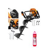 Lieber German T59800 150mm X 100 Cm Delme Ucu 2.4hp Motor Gücü Benzinli Toprak Burgu Makinesi