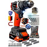 Lieber German Teknoloji 21 V Darbeli Kömürsüz BL Motor 82 Parça Akülü Şarjlı Darbeli Vidalama Matkap