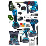 Lieber German Teknoloji L42130st 4lü Set 3x Akülü Şarjlı Kırıcı Delici Taşlama Vidalama Somun Sökme Makinesi