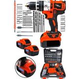 Lieber German Xpro Seri XR 30 Parça 58 V 10 Ah Darbeli Titanium Sargılı Lion Akülü Turbo Şarjlı Vidalama Matkap