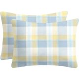 Lief Home %100 Pamuklu Flanel Kumaşından Fermuarlı Yastık Kılıfı | 50X70 ( 2 Adet ) - Çok Renkli