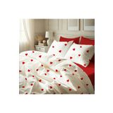Lief Home %100 Pamuklu Flanel (Pazen) Kumaş Kalpli Tek Kişilik Nevresim Takımı | Lastikli Çarşaf 120x200+30
