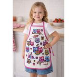 Lief Home 3-5 Yaş Çocuk Mutfak Önlüğü 35X50 cm – Su Geçirmez, Leke Tutmaz, Pamuk Polyester Karışımlı - 3 - 5 Yaş - Pembe - Mavi