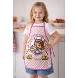 Lief Home 3-5 Yaş Çocuk Mutfak Önlüğü 35X50 cm – Su Geçirmez, Leke Tutmaz, Pamuk Polyester Karışımlı - Pembe - Sarı - 3 - 5 Yaş