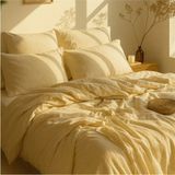 Lief Home Çift Kişilik Nevresim Takımı 200X220 | 160X200+30 Lastikli Çarşaf | 4 Yastık Kılıfı | Sarı - Renkli - 200 x 220 cm