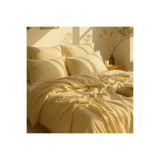 Lief Home Çift Kişilik Nevresim Takımı 200x220 | 160x200+30 Lastikli Çarşaf | 4 Yastık Kılıfı | Sarı