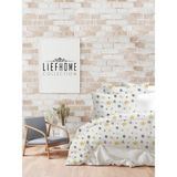Lief Home Flanel ( Pazen ) Kumaşından Çift Kişilik Nevresim Seti | %100 Pamuk/Cotton - 200 x 220 cm - Sarı