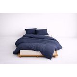 Lief Home Lüks Ranforce Kumaş %100 Pamuklu Çift Kişilik Nevresim Takımı 200X220 | Lastikli Çarşaf 180X200+25 - Lacivert - 200 x 220 cm